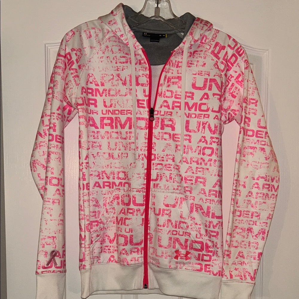Under Armour Graphic Pink and White Jacket hoodie